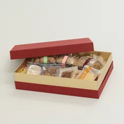 かぶせ蓋型洋菓子化粧箱(ガレット・シフォンケーキ他)－Lサイズベリーレッド
