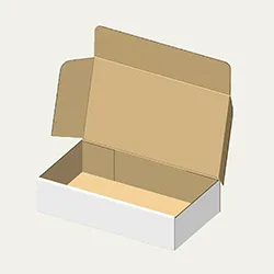 ブック型ファスナーポーチ梱包用ダンボール箱 | 215×120×50mmでN式簡易タイプの箱