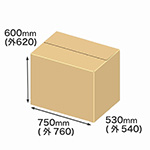 衣類や軽量物向けに設計された底面B2サイズのダンボール箱。3辺合計は192cm。 0