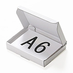 A6対応・両面ホワイト｜ゆうパケット、クリックポスト、定形外郵便(規格内)、メルカリ便などで発送可能な薄型箱 | コンパクトミラーの梱包にも 1