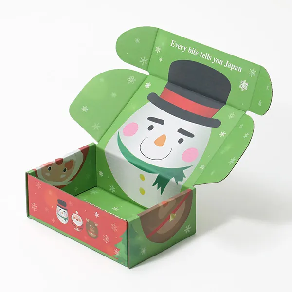 両面ミラプリ印刷 クリスマス仕様のお菓子発送用箱