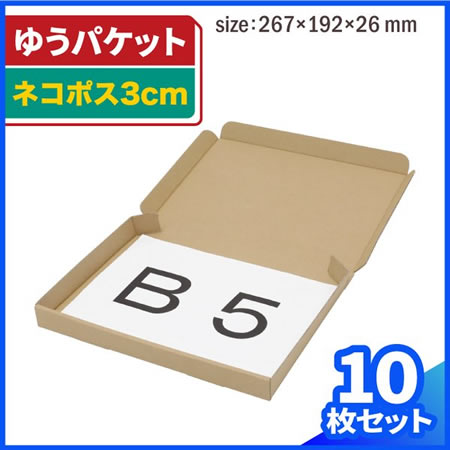 【B5/厚さ3cm/両面茶】ネコポス新規格対応ダンボール箱