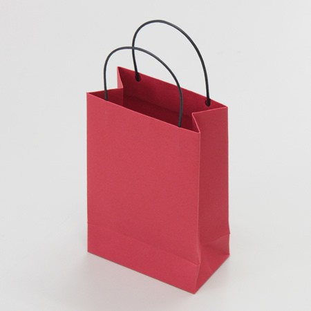 紐付ペーパーバッグ(紙袋)縦長ミディアムサイズ赤
