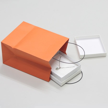 紐付ペーパーバッグ(紙袋)縦長ハーフロングサイズオレンジ