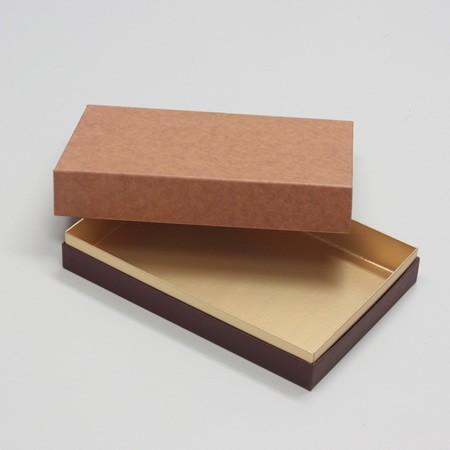 かぶせ蓋型洋菓子業務用化粧箱(サブレ・ドーナツ他)茶/こげ茶-Lサイズ-3