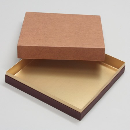 かぶせ蓋型洋菓子業務用化粧箱(サブレ・ドーナツ他)茶/こげ茶-LLサイズ-3