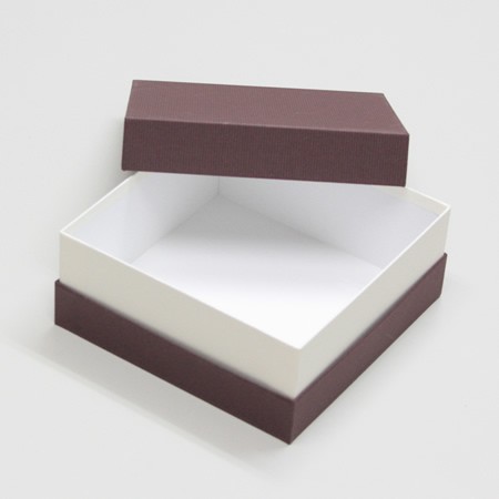 かぶせ蓋型焼き菓子プレゼント用BOX(カップケーキ他)茶/白-Mサイズ-3