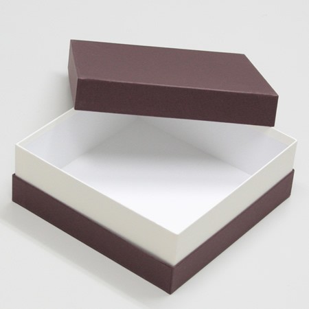 かぶせ蓋型焼き菓子プレゼント用BOX(カップケーキ他)茶/白-Lサイズ-3