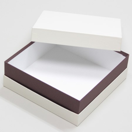 かぶせ蓋型焼き菓子プレゼント用BOX(ドライフルーツ・カップケーキ他)白/茶-Lサイズ-3