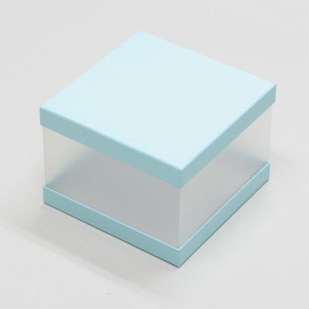 かぶせ蓋＆サイドクリア型贈り物用菓子箱(マドレーヌ・パイ他)あさぎ-Sサイズ-2