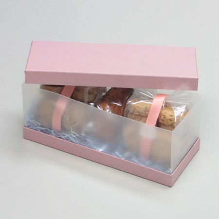 かぶせ蓋＆サイドクリア型贈り物用菓子箱(マドレーヌ・パイ他)うめ-Mサイズ