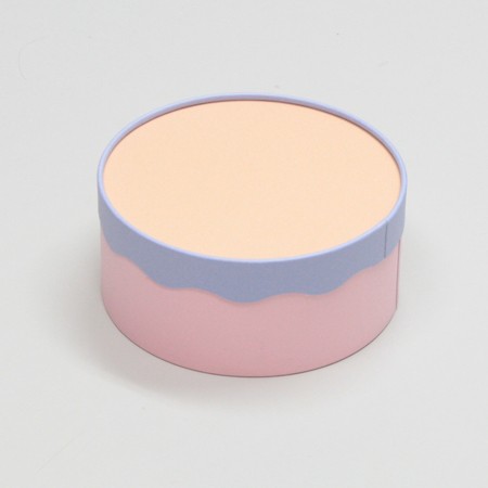 丸型ウェーブ調かぶせ蓋付お菓子プレゼント用ボックス(サブレ)Mサイズ-2