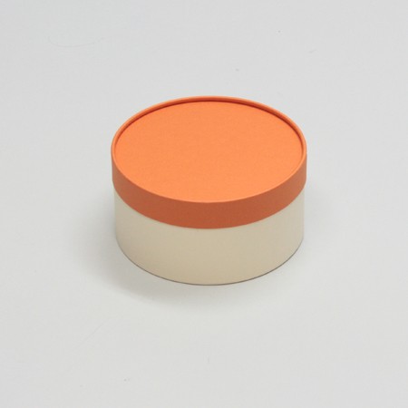 丸型かぶせ蓋付お菓子詰め合わせ箱(パイ・シュークリーム他)柿色/クリーム-Sサイズ-2