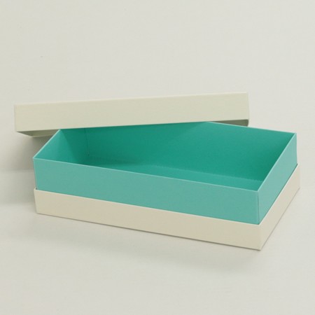 かぶせ蓋型デザートギフト用BOX（水ようかん他)-Mサイズホワイト/エメラルド-2