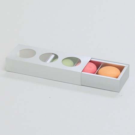 マカロン用引出し型ギフトBOX銀-Ｓサイズ-3