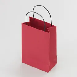 紐付ペーパーバッグ(紙袋)縦長ミディアムサイズ赤