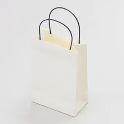 紐付ペーパーバッグ(紙袋)アイボリー-縦長Mサイズ