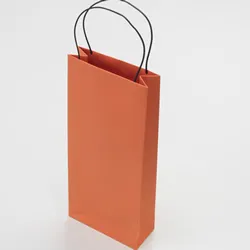 紐付ペーパーバッグ(紙袋)縦長ロングサイズオレンジ