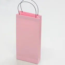 紐付ペーパーバッグ(紙袋)縦長ロングサイズピンク