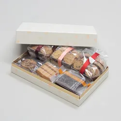 かぶせ蓋型洋菓子業務用化粧箱(サブレ・ドーナツ他)花柄-Lサイズ