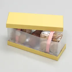 かぶせ蓋＆サイドクリア型贈り物用菓子箱(マドレーヌ・パイ他)やまぶき-Mサイズ
