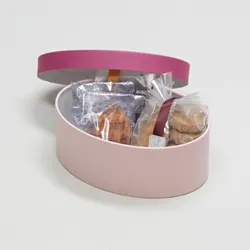 楕円型かぶせ蓋付焼き菓子詰め合わせボックス/桜-Mサイズ