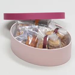 楕円型かぶせ蓋付焼き菓子詰め合わせボックス/桜-Lサイズ