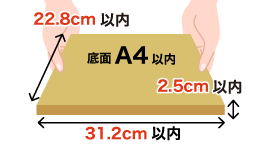 長辺31.2cm×短辺22.8cm×厚さ3cm以内