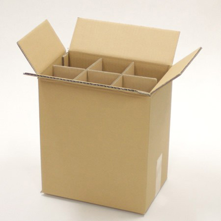 ワイン発送用箱（６本用・組仕切り付）宅配100サイズ）　10 箱