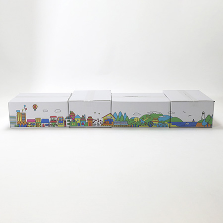 デザインダンボール箱【宅配80】ミラプリ・Lot008（カラフルタウンビュー）-6