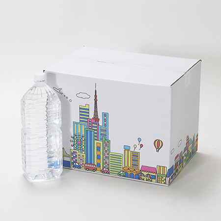 デザインダンボール箱【宅配100】ミラプリ・Lot009（カラフルタウンビュー）-3