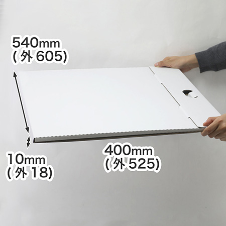 ドキュメントケースのように図面やカレンダーを持ち運べるダンボール（ホワイト）