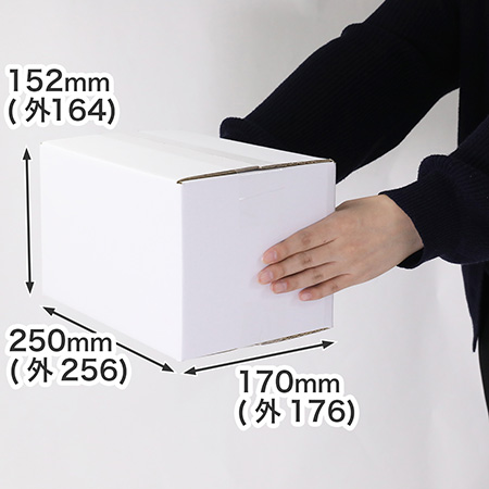 A5サイズの用紙やファイルが入る、宅配60サイズぴったりの箱(表面白色)