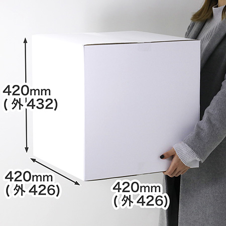 【宅配140サイズ】軽量物用 立方体ダンボール箱 (白)
