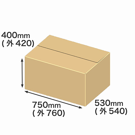 衣類や軽量物向けに設計された底面B2サイズのダンボール箱。3辺合計は172cm。