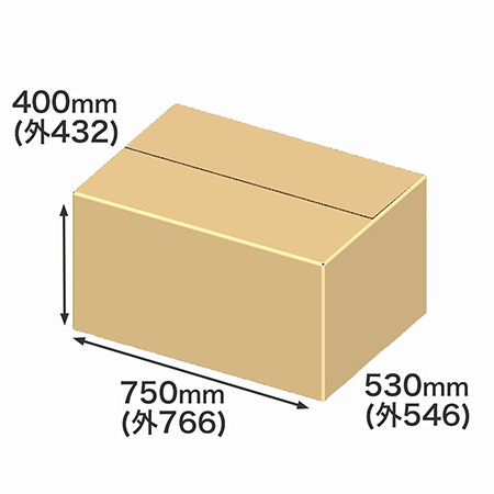 重量物向けに設計された底面B2サイズのダンボール箱。3辺合計は175cmです。