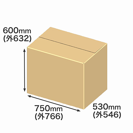 重量物向けに設計された底面B2サイズのダンボール箱。3辺合計は195cmです。