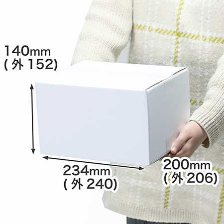 発送・収納向け｜四六判サイズの実用書や文芸書が横並びでピッタリ入る｜表面白色のダンボール箱
