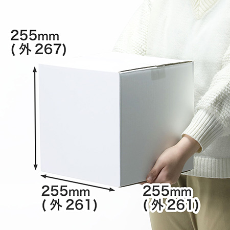 【宅配80サイズ】立方体ダンボール箱(白)