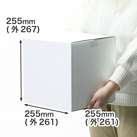 3辺合計79cm・表面白色｜立方体ダンボール箱｜軽量物の発送・お引越し・収納用