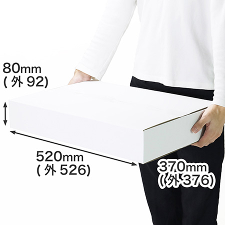 【宅配100サイズ】B3用紙対応 浅型ダンボール箱（白）