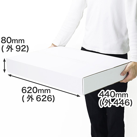 【宅配120サイズ】A2用紙対応 浅型ダンボール箱（白）