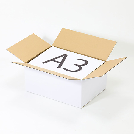 【宅配100サイズ】A3用紙対応 軽量物用ダンボール箱(白)-2