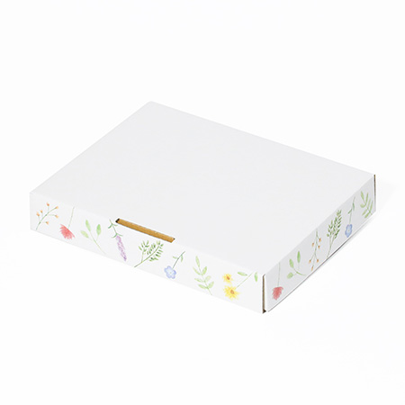 【A6/厚さ3cm】ゆうパケット対応デザインダンボール箱 花のフレーム（水彩）-3