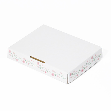 【A6/厚さ3cm】ゆうパケット対応デザインダンボール箱 花のフレーム（ピンク）-3