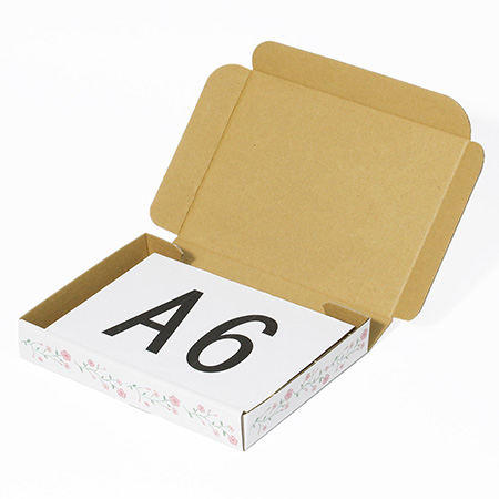 【A6/厚さ3cm】ゆうパケット対応デザインダンボール箱 花のフレーム（ピンク）-4