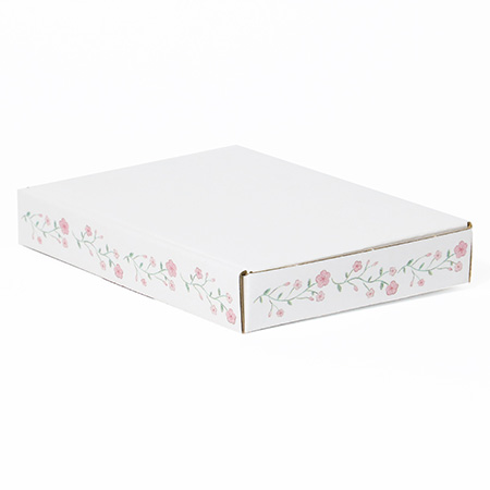 【A6/厚さ3cm】ゆうパケット対応デザインダンボール箱 花のフレーム（ピンク）-6