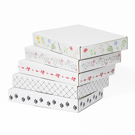 【A6/厚さ3cm】ゆうパケット対応デザインダンボール箱 花のフレーム（ピンク）-7