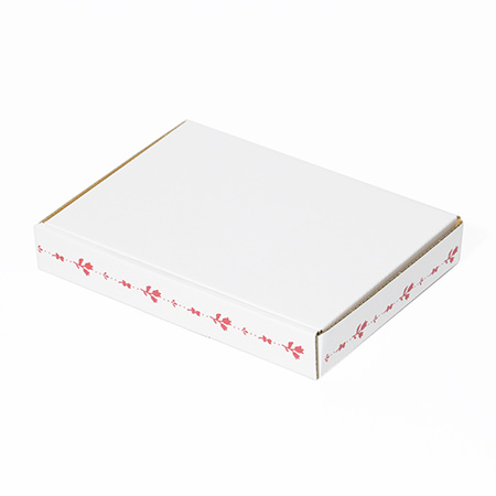 【A6/厚さ3cm】ゆうパケット対応デザインダンボール箱 花のフレーム(レッド)-2