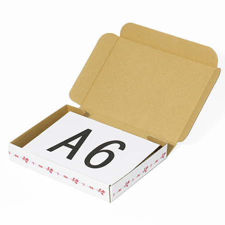 【A6/厚さ3cm】ゆうパケット対応デザインダンボール箱 花のフレーム(レッド)-4